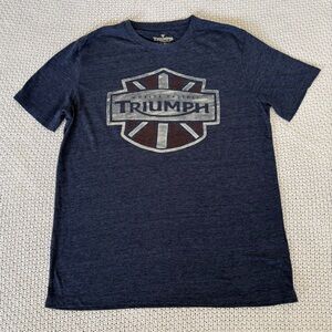 Triumph Motorcycles Lucky Brand T‑Shirt – Men’s Medium – Navy Graphic Tee